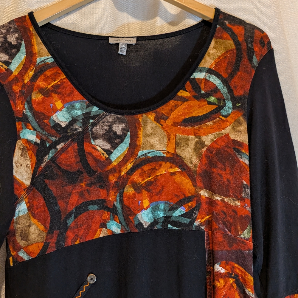 Linea Domani Multi Color Abstract Tunic - Picture 3 of 12